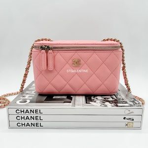 Chanel 22C Sakura Pink Rectangle Vanity Bag
